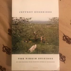 Paperback copy of The Virgin Suicides